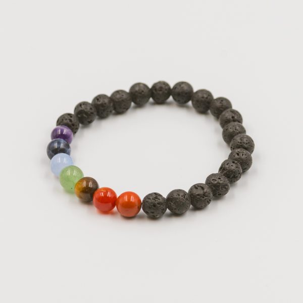 bracelet lave 8 mm 7 chakras